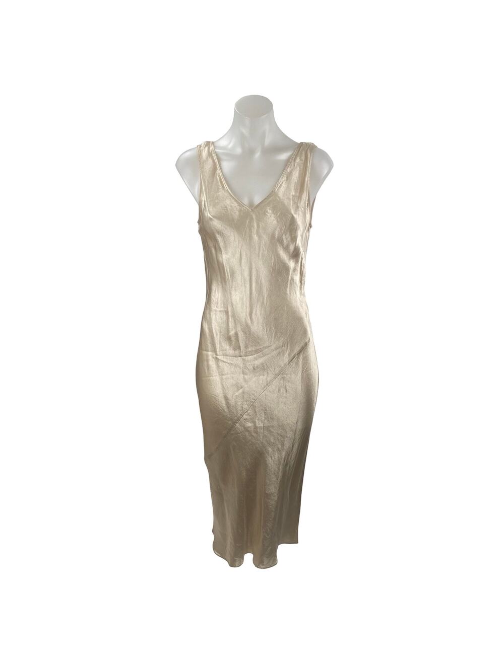 Aritzia Champagne Slip Midi Dress